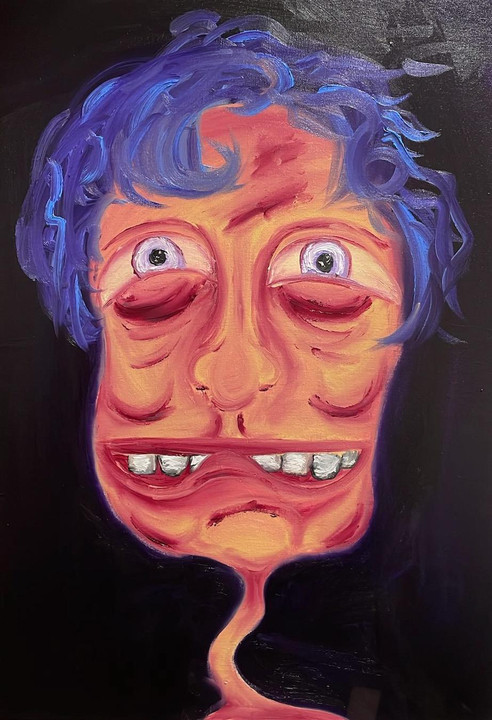 Laurine Thiebaut, <i>Mémère Louisette</i>, 2025, huile sur toile, 59,4 x 84,1 cm. - Laurine Thiebaut